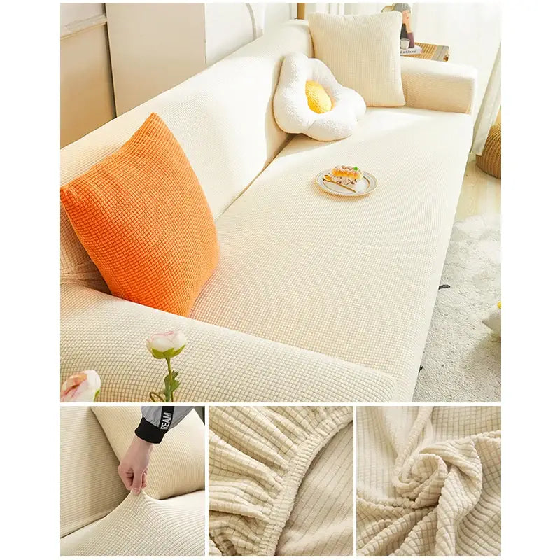 Couverture protection canapé - Beige / 1 place - 90x130