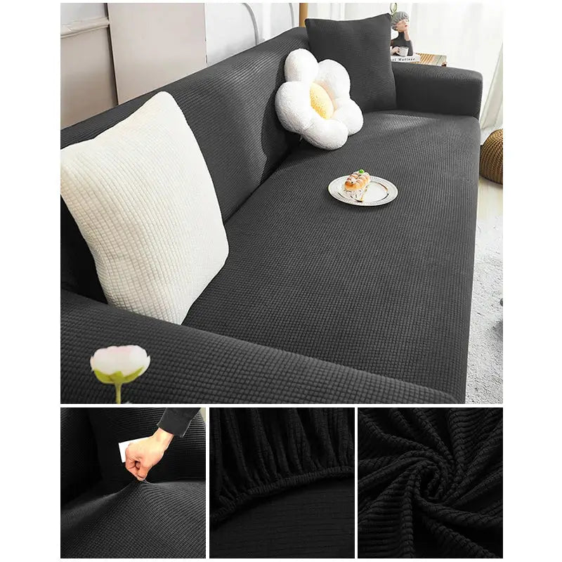 Couverture protection canapé - Noir / 1 place - 90x130