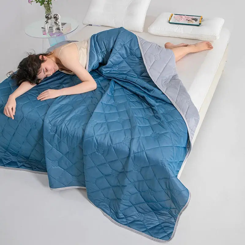 Couverture Rafraichissante Ete - Bleu Foncé / 100x150cm