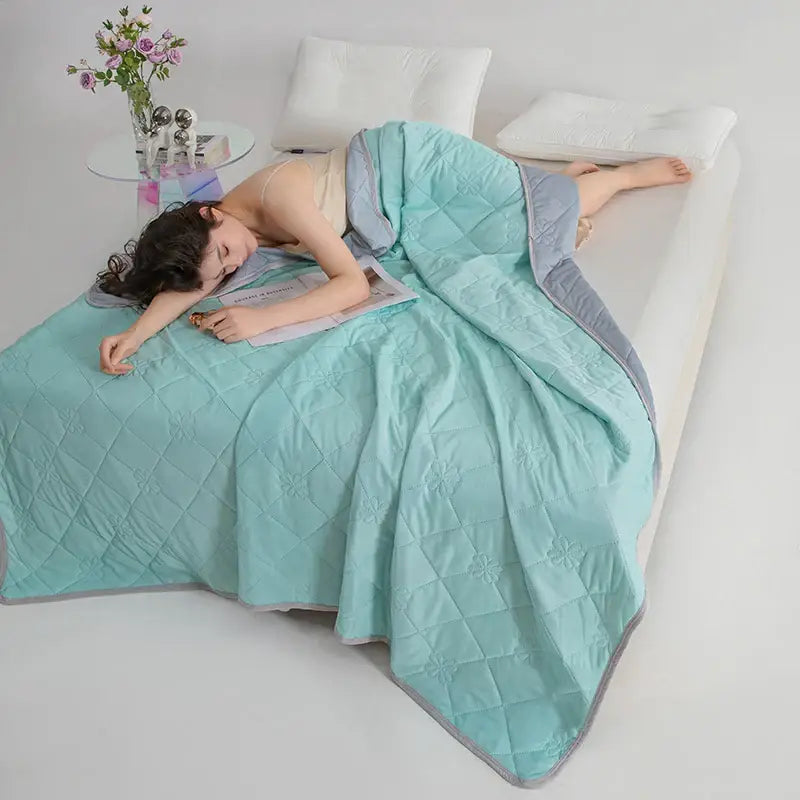 Couverture Rafraichissante Ete - Cyan / 100x150cm