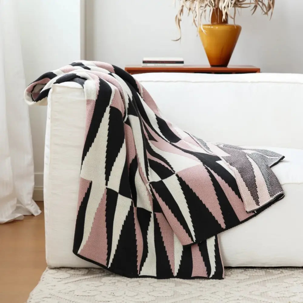 Couverture Tricot Adulte - Rose