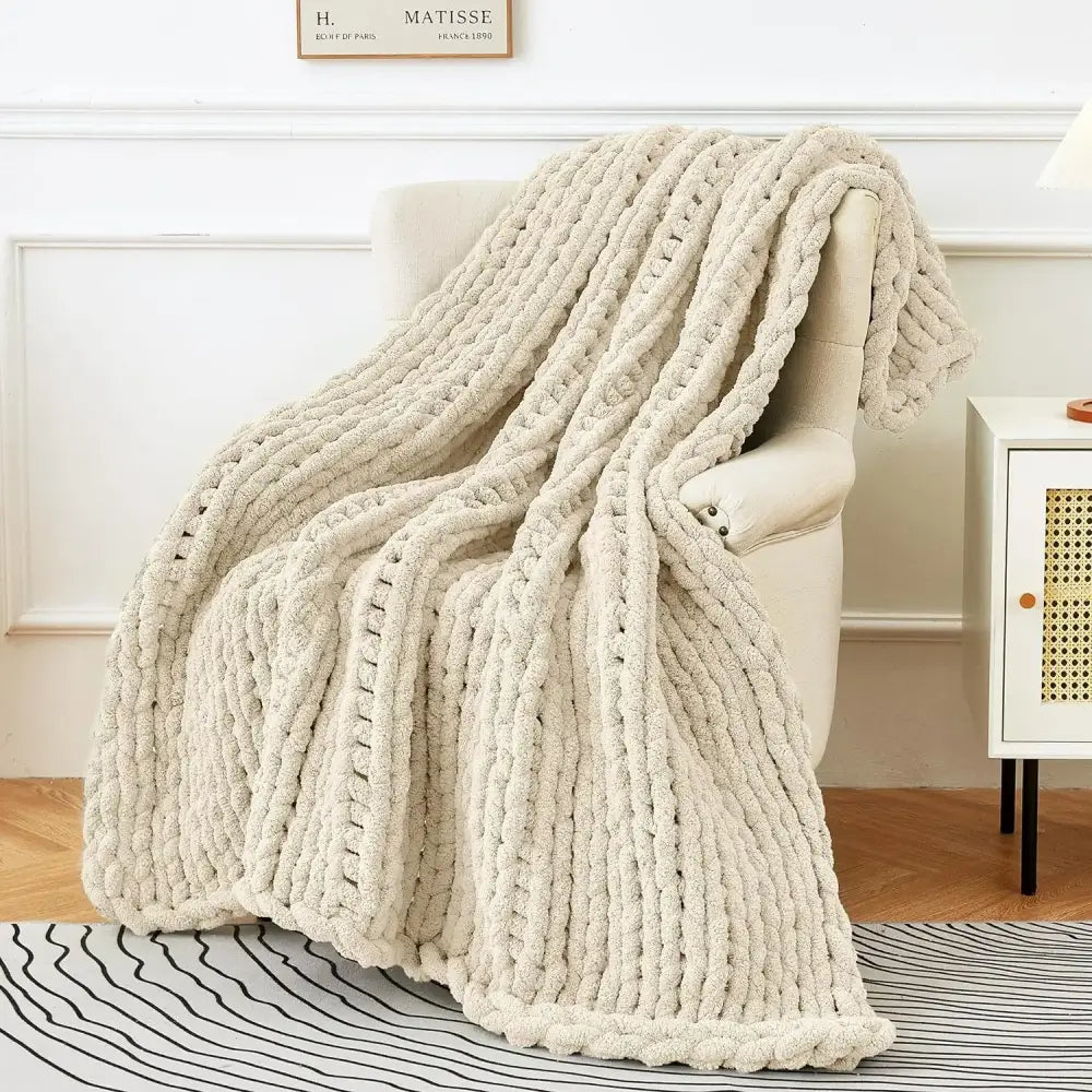 Couverture Tricoter - Beige / 90x120