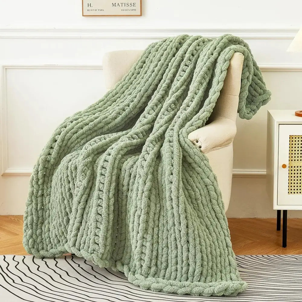 Couverture Tricoter - Vert / 130x160