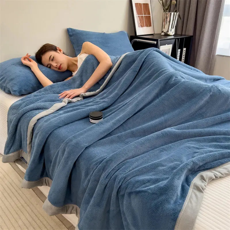 Couverture velours adulte - Bleu / 100x120cm