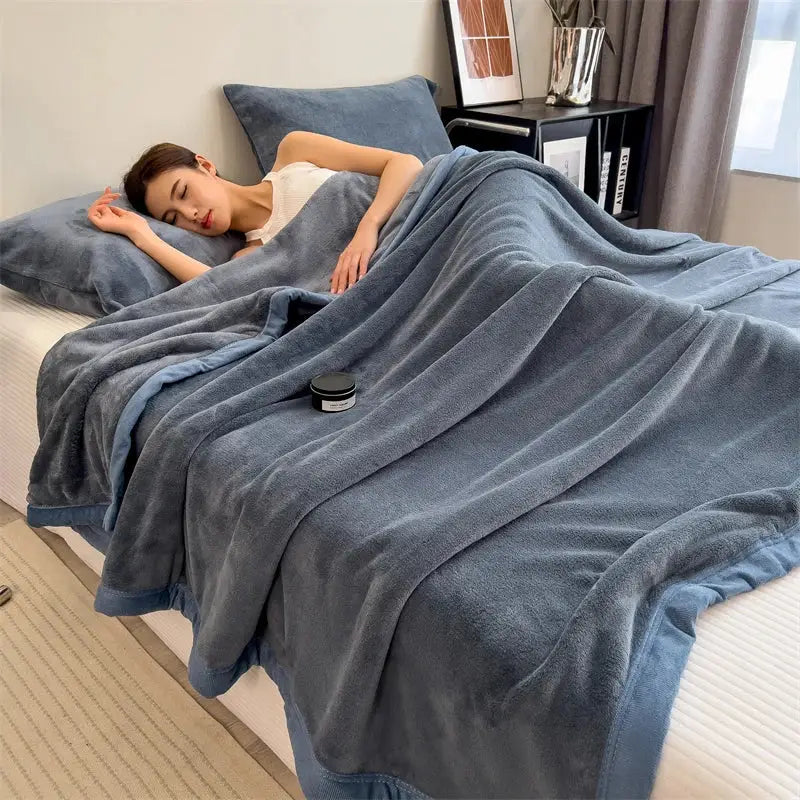 Couverture velours adulte - Bleu Foncé / 100x120cm