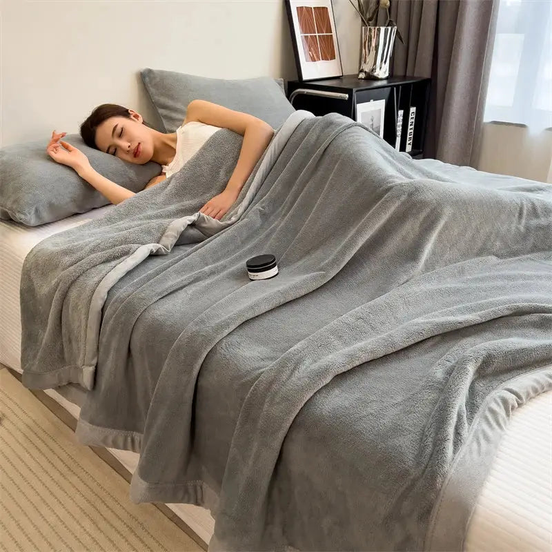 Couverture velours adulte - Gris / 100x120cm