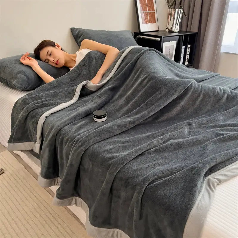 Couverture velours adulte - Gris Foncé / 100x120cm