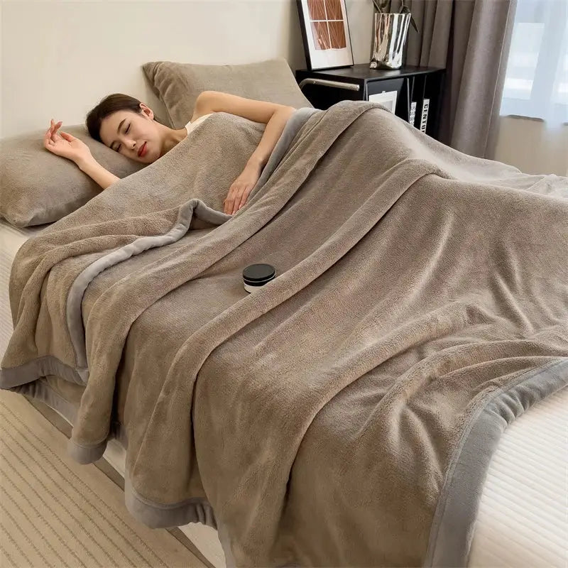 Couverture velours adulte - Marron / 100x120cm