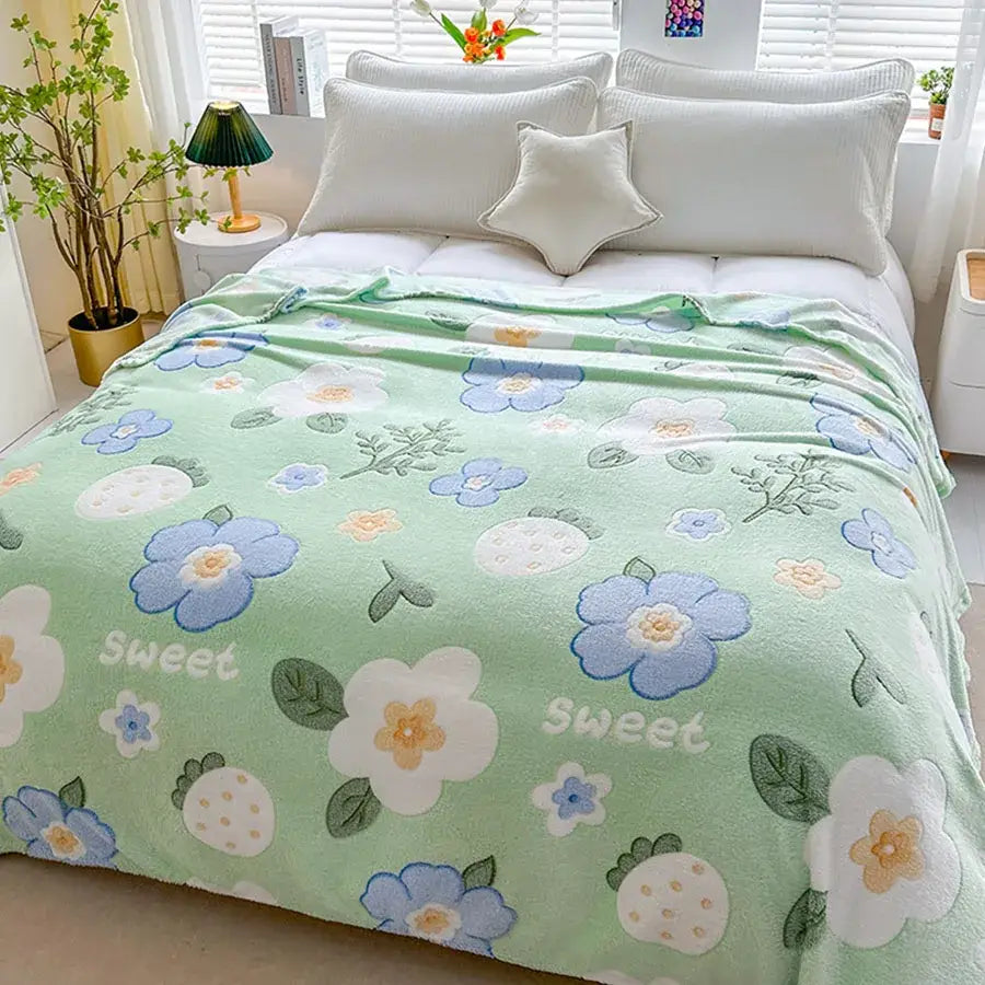 New Thick And Warm Farley Fleece Blanket - Ultra-Soft Napping Air-Conditioning Blanket - Multi-Functional Sofa Cover