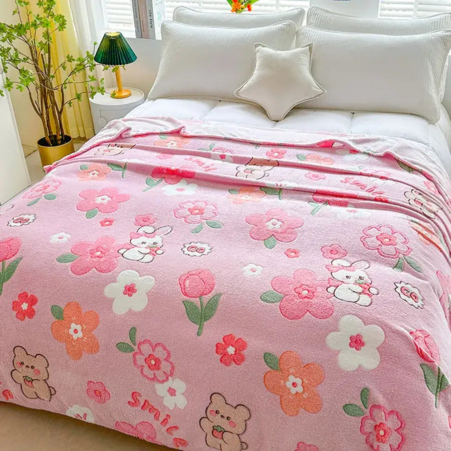 New Thick And Warm Farley Fleece Blanket - Ultra-Soft Napping Air-Conditioning Blanket - Multi-Functional Sofa Cover